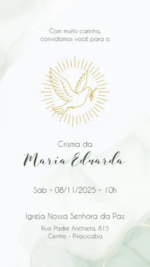 Convite de Crisma Espírito Santo Delicado para Editar Online