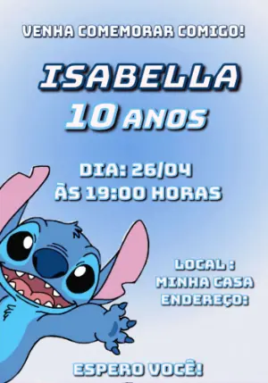 Invitación de cumpleaños Stitch – Estático – Mimos da thay
