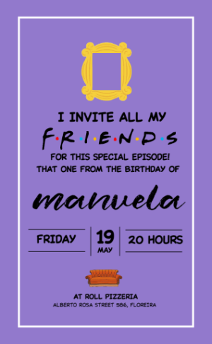 Friends TV Show Birthday Invitation | Editable Digital Template