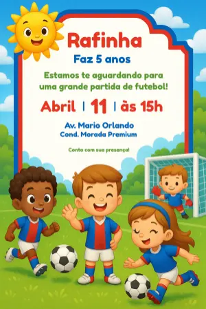 Soccer Birthday Invitation – Static – Convites Digitais Exclusivos