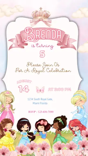 Invitación de cumpleaños Princesas – Estático – Felicity Artes