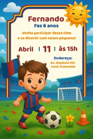 Soccer Birthday Invitation – Static – Convites Digitais Exclusivos