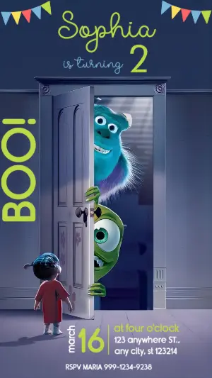 Editable Monsters Inc. Themed Birthday Invitation Template