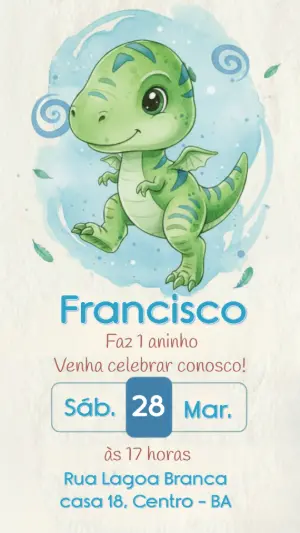 Invitación de cumpleaños Dinosaurio – Estático – CollorGraph EDITOR