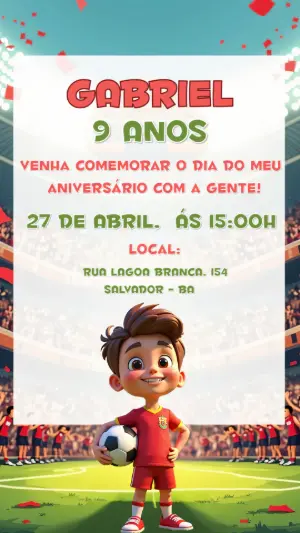 Soccer Birthday Invitation – Static – Gisele