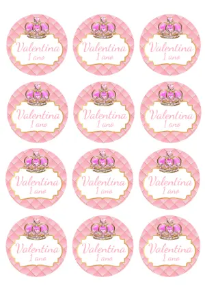 Adesivo Redondo Realeza Princesa para Editar Online