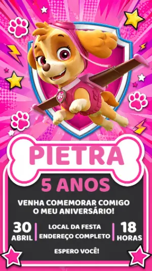 Invito di compleanno Paw Patrol – Statico – Decore Arte