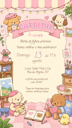 Convite de Aniversário Bobbie Goods Editável