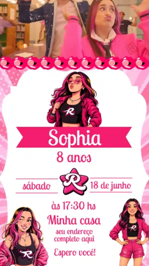 Convite Animado Emilly Vick para Aniversário | Modelo Editável
