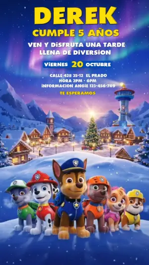 Vídeo Invitación de Cumpleaños Patrulla Canina para Editar