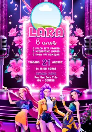 Invitation d'anniversaire KPop Demon Hunters – Statique – Jotta
