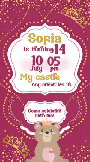 Invitación de cumpleaños Princesas – Estático – Wolf Designer