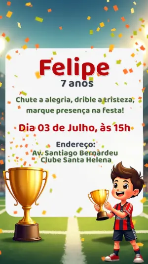 Soccer Birthday Invitation – Static – CollorGraph Convites