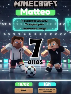 Soccer Birthday Invitation – Static – Convites Digitais Exclusivos