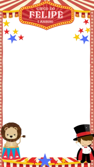 Moldura de Aniversário Circo para Stories para Editar