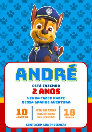 Invito di compleanno Paw Patrol – Statico – Jotta