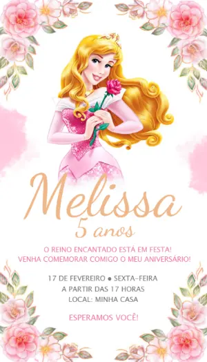 Invitación de cumpleaños Princesas – Estático – Ana Clara