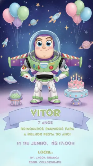 Invitation d'anniversaire Toy Story – Statique – CollorGraph Convites