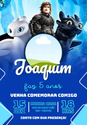 Convite Digital Como Treinar o Seu Dragão para Editar com Foto