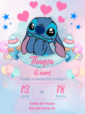 Stitch Birthday Invitation – Static – Pedro Henrique