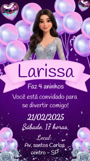 Invitación de cumpleaños Princesas – Estático – CollorGraph EDITOR