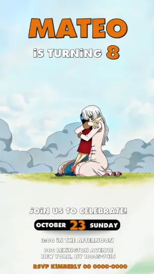 Animated One Piece Birthday Video Invitation to Edit