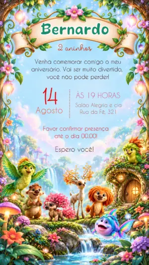 Convite de Aniversário Ollie Como Mágica Disney Editável