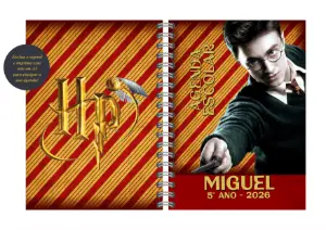 Capa Agenda Escolar Harry Potter Editável para Volta às Aulas