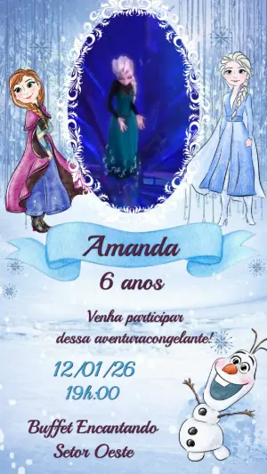 Convite Animado Frozen Aventura Congelante para Editar