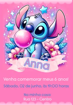 Stitch Birthday Invitation – Static – Convites e Artes Digitais