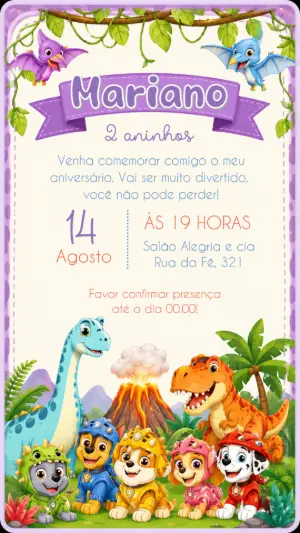 Invito di compleanno Paw Patrol – Statico – Felicity Artes