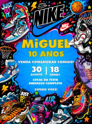 Convite Aniversário Nike Air para Editar