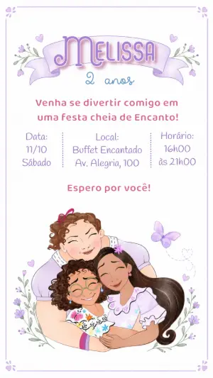Convite de Aniversário Encanto Irmãs Madrigal Editável