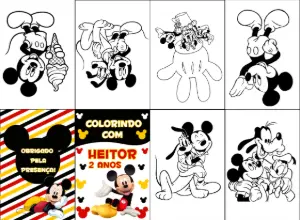 Lembrancinha Mickey: Livro de Colorir para Editar Online