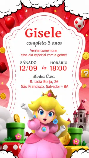 Invitación de cumpleaños Princesas – Estático – CollorGraph EDITOR