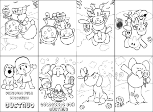 Mini Livro de Colorir Pocoyo Editável para Imprimir