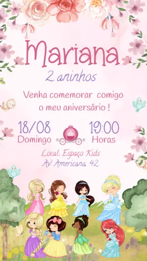 Invito di compleanno Principesse – Statico – Felicity Artes
