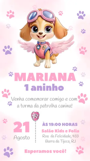 Invito di compleanno Paw Patrol – Statico – Felicity Artes