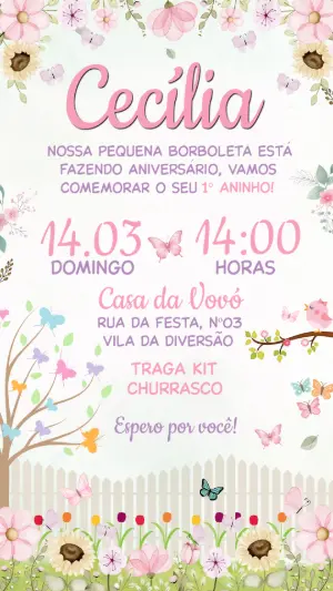 魔法花园生日邀请函 – 静态 – Convide aê!