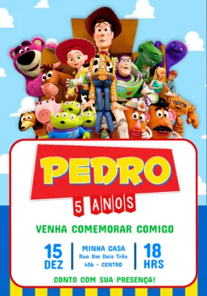 Invitation d'anniversaire Toy Story – Statique – Jotta