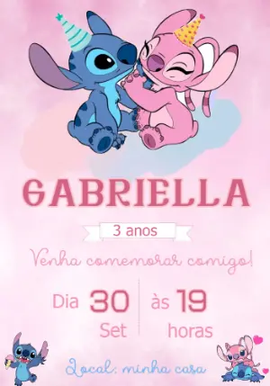 Invitación de cumpleaños Stitch – Estático – Priscila