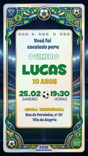 Soccer Birthday Invitation – Static – Festôu Convites