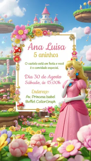 Invitación de cumpleaños Princesas – Estático – CollorGraph Convites