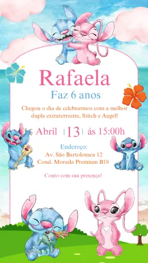 Invitación de cumpleaños Stitch – Estático – Gisele