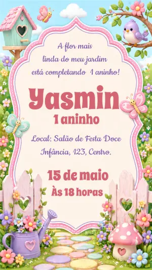 魔法花园生日邀请函 – 静态 – Idesign Personalizados
