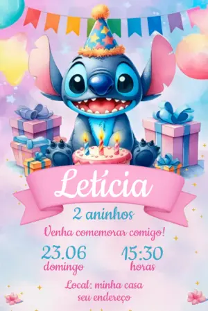 Stitch Birthday Invitation – Static – Mariana Correa