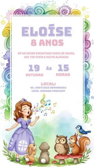 Invitación de cumpleaños Princesas – Estático – CollorGraph Convites