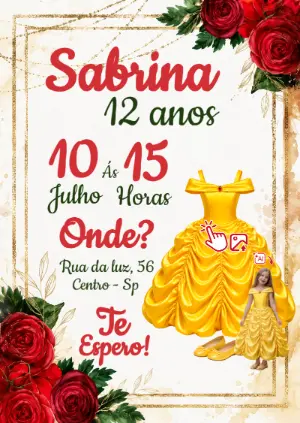 Convite Bela Adormecida: Vire a Personagem com Foto IA Editável