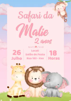 Safari Birthday Invitation – Static – Color Art Studio