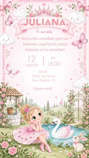 Invitación de cumpleaños Princesas – Estático – Felicity Artes